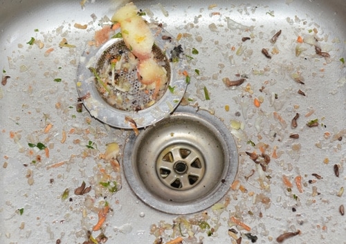 Close,Up,On,Dirty,And,Smelly,Stainless,Steel,Kitchen,Sink